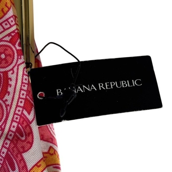 NEW Banana Republic Paisley Silk Bag Pink Orange Gold Convertible Clutch Handbag - Picture 2 of 10